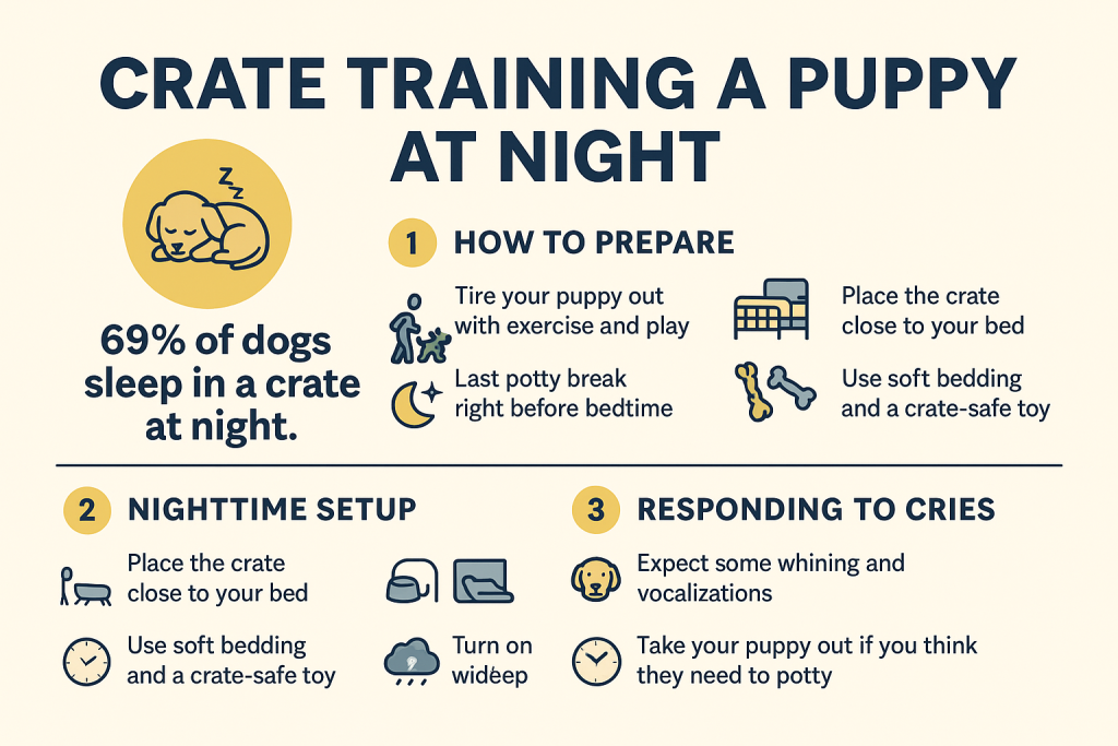 crate training a puppy at night